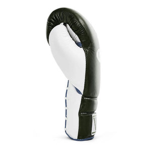 Daizen Boxing Gloves PU Leather Breathable Customizable Green White Black Hook Loop Closure Adjustable Wrist Strap Adult Unisex - Product Image 1