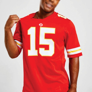 Maillot de football américain unisexe surdimensionné personnalisé en mesh à manches courtes avec impression de numéro, vêtements de sport, uniforme sur mesure, vente en gros OEM - Product Image 1