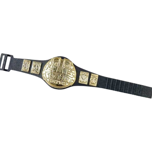 Cinturón de Campeonato de Lucha en Parejas con Emblema Dorado, Cinturón de Título de Cuero Personalizable de Primera Calidad para Deportes y Coleccionistas - Product Image 4