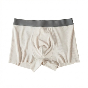 Men's Ribbed <b>Boxer</b> Briefs Breathable Mid Rise Knitted Underwear <b>Custom</b> Logo Solid Color Daily Wear <b>Custom</b> Logo - Product Image 3
