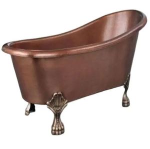 Bañera de Cobre Antigua Independiente con Patas, Bañera Ovalada de Metal para Hogar, Hotel y Baño - Product Image 3