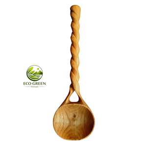 Cucharas de madera creativas hechas a mano con formas únicas de hoja, flor, cola de pez y rama. Cucharas pequeñas de madera ecológicas para café y postre. - Product Image 6