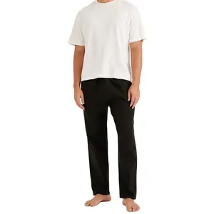 Pantalon d'été en lin et coton de haute qualité pour homme, coupe ajustée, taille unique, léger et décontracté