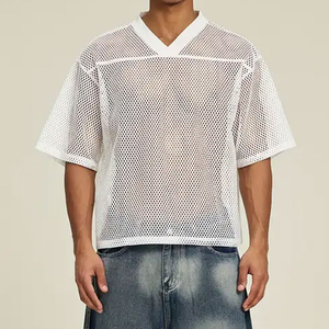 Wholesale Blank <b>Mesh</b> Football Jersey for Adult Men's Breathable Quick Dry <b>Short</b> V-neck Customizable Custom Team Name Party - Product Image 2