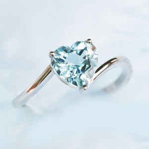 <b>Unique</b> Blue topaz Heart Shape silver ring in Sterling Silver Elegant Sparkling Ring Timeless <b>Gift</b> <b>for</b> <b>Her</b>. - Product Image 3