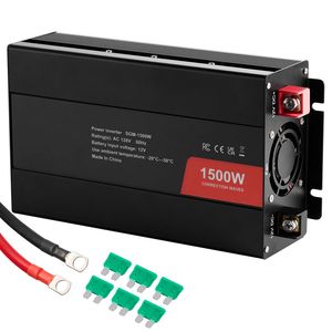 Inverter di Potenza da 1500W DC 12V a AC 120V con 2 Prese AC, 2 USB e 1 Porta Type C, Protezione da Sovratensione, 15V, 6 Fusibili di Riserva - Product Image 1