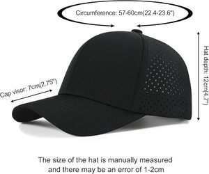 Casquette Snapback Noire à 6 Panneaux en Maille Respirante et Ajustable Unisexe pour Activités de Plein Air Printemps-Été Adulte - Product Image 6