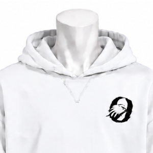 <b>White</b> Embroidered Border Winter Men's <b>Oversized</b> <b>Hoodie</b> Heavyweight Fleece Pullover Sweatshirt Decorative Hem Cuffs Kangaroo - Product Image 3