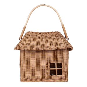 Cute <b>Small</b> House Rattan Kids Room Toy <b>Storage</b> <b>Basket</b> Handheld Wicker <b>Basket</b> Gift Box Toddler Bedroom Organizer Wholesale - Product Image 1