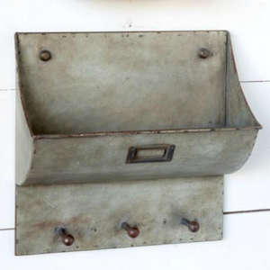 Bolsillo de pared montable de alta utilidad, artesanía de Material galvanizado y madera, bolsillo de pared Interior bohemio y estante de almacenamiento de documentos - Product Image 5