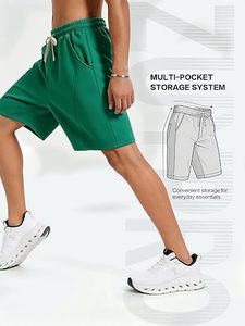 Pantalones Cortos Deportivos Ecológicos de Poliéster para Hombre, Color Verde Claro, con Cordón Ajustable, Casuales, para Entrenamiento Atlético, con Bolsillos Laterales - Product Image 2