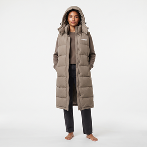 Women's <b>Longline</b> Quilted Puffer Vest Hooded Sleeveless Winter <b>Coat</b> Warm Casual Streetwear Full Zip Outerwear - Product Image 6