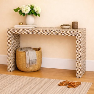 Table console de luxe au design moderne, en nacre, faite à la main, écologique, pour la décoration de salon. - Product Image 2