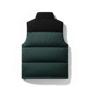 Chaleco Acolchado Cortavientos Casual para Hombre, Sin Mangas, Invierno, Diseño Color Block, Cuello Alto, Cremallera, Exterior, Venta al por Mayor OEM - Product Image 2