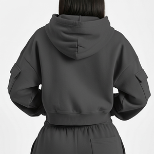 Sweat à capuche pour femme imprimé sur mesure, 60% coton, 40% polyester, 320 GSM, tissu durable de qualité supérieure, mode USA Europe, vêtements de sport pour femme - Product Image 6