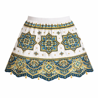 Tenue décontractée pour femme, motif polynésien personnalisé, style îles du Pacifique, imprimé par transfert thermique, taille empire brodée