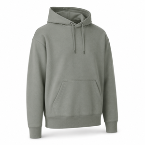 Sweat à capuche gris sauge épais avec cordon de serrage pour homme, coupe classique, 100 % coton molletonné avec poches, service OEM ODM - Product Image 3