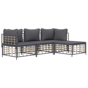 Ensemble de salon de jardin modulaire moyen en polyrotin anthracite, mobilier d'extérieur haut de gamme - Product Image 3