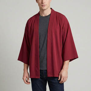 <b>Men's</b> Oversized Print Double Breasted Eco-Friendly <b>Kimono</b> <b>Jacket</b> Full Sleeve Casual Shirt Open Front Collarless Sporty Spring - Product Image 1