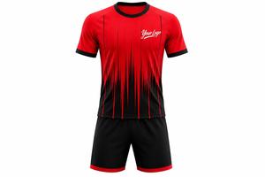 Ensemble de maillot de football unisexe sublimé, manches courtes, col rond, évacuation de l'humidité, coupe athlétique, logo personnalisé - Product Image 5