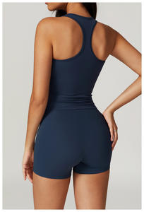 Sujetadores deportivos OEM de cuello cuadrado transpirables, tops tipo racerback, camisetas sin mangas informales de secado rápido para mujer - Product Image 4