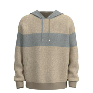 Custom Men's Color Block Hooded Pullover Hoodie 100% Cotton <b>Sherpa</b> <b>Lined</b> Pocket Regular Fit Spring Casual Eco-Friendly - Product Image 1