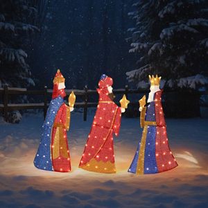 Kings 3D lumineux avec cadeaux et 80 lumières LED pré-éclairées, décorations de Noël pour les fêtes - Product Image 2