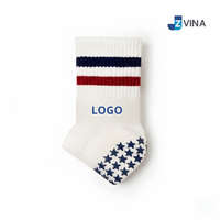 Chaussettes antidérapantes à double grip avec logo personnalisé pour le yoga, le pilates et les sports pour femmes