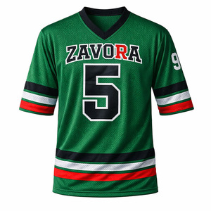 Camiseta deportiva a rayas de fútbol americano para hombre, estilo Y2K, sublimación personalizada, transpirable, de poliéster, con malla. - Product Image 3