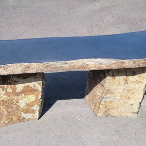 Banc en pierre de basalte sculpté à la main, moderne, pour la décoration extérieure de jardins, parcs et hôtels - Product Image 5