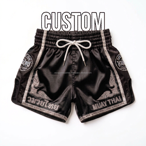 Shorts de Muay Thai personnalisés en gros pour hommes et femmes, vêtements d'entraînement de MMA et de kickboxing, extensibles - Product Image 1