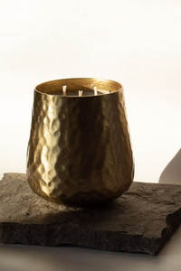 Polished Decorative Brass Candle Vessels Candle Holder Container For Elegant <b>Table</b> Centerpiece Interior Accent - Product Image 4