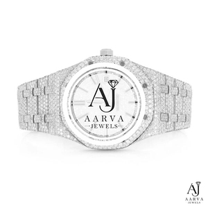 Montre mécanique en acier inoxydable et or blanc avec incrustation de diamants, cadran octogonal lumineux, cadeau de luxe pour femme - Product Image 1