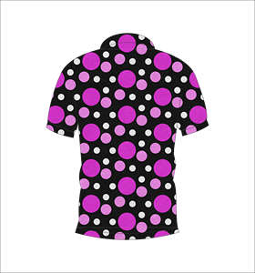 Camisa Polo de Hombre Negra con Puntos Rosas, Sublimación Personalizada con Estampado Completo, Manga Corta, Transpirable, Ligera e Informal - Product Image 2