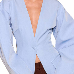 2026 Women's Blue <b>Blazer</b> <b>Skirt</b> <b>Set</b> Long Sleeve High Waist Long <b>Skirt</b> Elegant Office Two Piece Suit Casual Fashion OEM Wholesale - Product Image 6