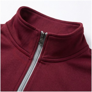 Survêtement pour homme, couleur marron gris, blocs de couleurs, manches longues, col montant, fermeture éclair sur le devant, poches latérales, vêtements décontractés pour l'automne - Product Image 4