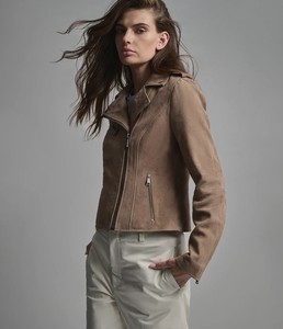 Women's Brown Suede <b>Leather</b> Moto <b>Jacket</b> Available in different color - Product Image 3