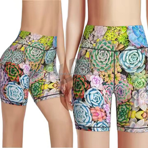 Shorts de yoga taille haute imprimés de qualité supérieure pour femmes, effet push-up, sans coutures, personnalisables, pour fitness et gym - Product Image 4