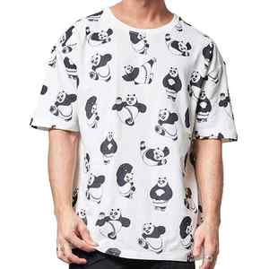 Camiseta Personalizada para Hombre, Estampado de Panda, Estilo Urbano, Manga Corta, Corte Holgado, Hombros Caídos, Diseño Gráfico Casual, Estampado Completo - Product Image 5