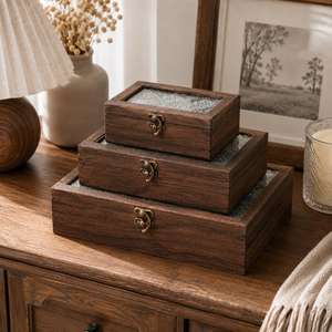 Coffret de rangement pour bijoux en bois économique pour bagues, boucles d'oreilles, montres et petits accessoires avec un aspect haut de gamme - Product Image 5