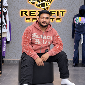 Sudadera con capucha unisex personalizada con cremallera, forro polar grueso, ecológica, transpirable, estilo urbano oversize, bordada, con mangas de pedrería - Product Image 2
