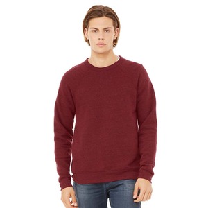 Sweat-shirt à col rond pour homme, coupe classique, couleur bordeaux unie, tricoté en nylon/coton, pull décontracté, respirant, séchage rapide, 350g, vêtements d'hiver - Product Image 4