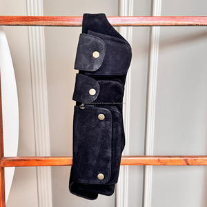New Custom Vintage Daily Style Suede Leather Waist Utility <b>Belt</b> Bag with 6 Pockets Unisex Minimalist Bum Bag Cheap Price - Product Image 2