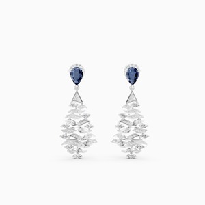 An Exquisite 1.51 Ct Diamond And 3.85 Ct <b>Stone</b> Ocean Drape Earrings In 9K Yellow White And Rose Gold - Product Image 1