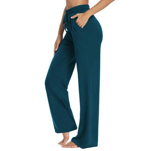 Pantalon de survêtement évasé 2026 à prix abordable, de haute qualité, avec cordon de serrage à la taille, couleur unie, pour femme - Product Image 3