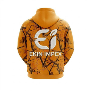 Sweat-shirt à capuche unisexe personnalisé en sublimation, couleur jaune unie, avec poche kangourou, 100% polyester, polaire, séchage rapide, respirant - Product Image 2