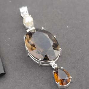 Hermoso Colgante de Cuarzo Perlado Ahumado, Plata de Ley 925, Joyería Hecha a Mano, Regalo para Mujer, Cumpleaños, Diseño Único - Product Image 3