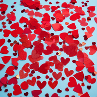 Meilleur canon à confettis décoratif en forme de cœur, imprimé 4 couleurs, en papier de soie, emballé en vrac, fournitures de fête, mariage, Pâques, Nouvel An
