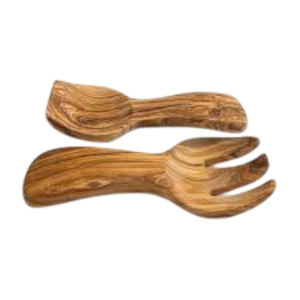Handcrafted Twig Wooden Salad Server Set Premium Natural Wood <b>Serving</b> <b>Spoons</b> And Forks Eco-Friendly Kitchenware For Wholesale - Product Image 5