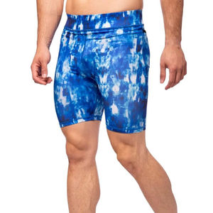 Pantalones Cortos de Compresión para Hombre, Diseño Estampado en Color Azul, Sin Costuras, de Secado Rápido, Alta Elasticidad, para Ciclismo y Running, Precio Económico, OEM - Product Image 1